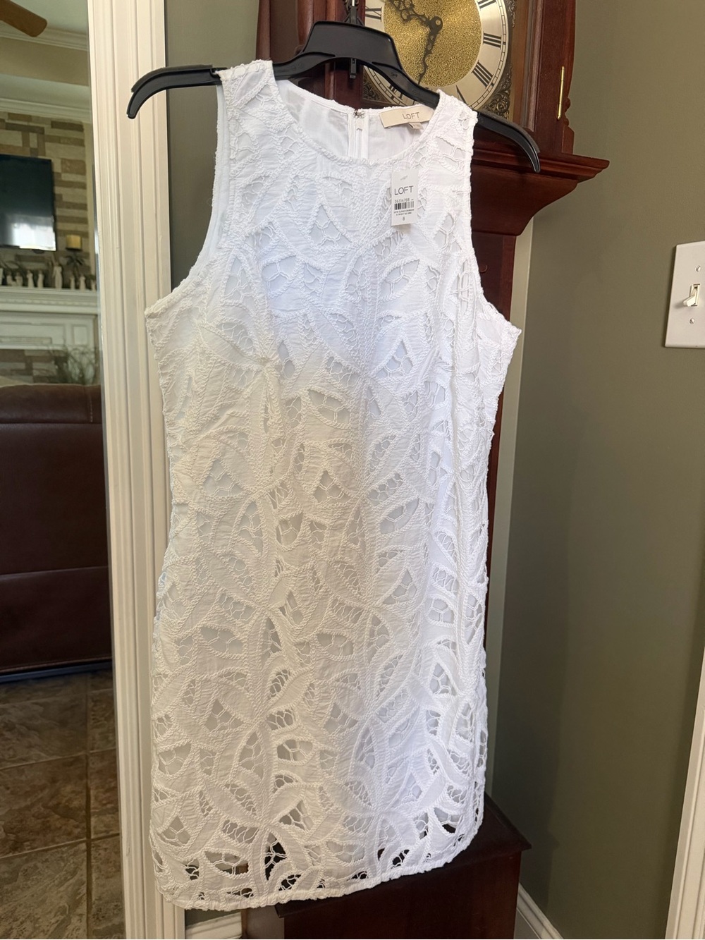 Ann Taylor LOFT White Crochet Lace Dress